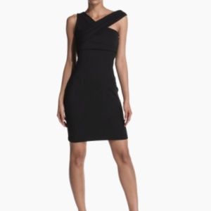 Black Halston Heritage Asymmetrical Dress